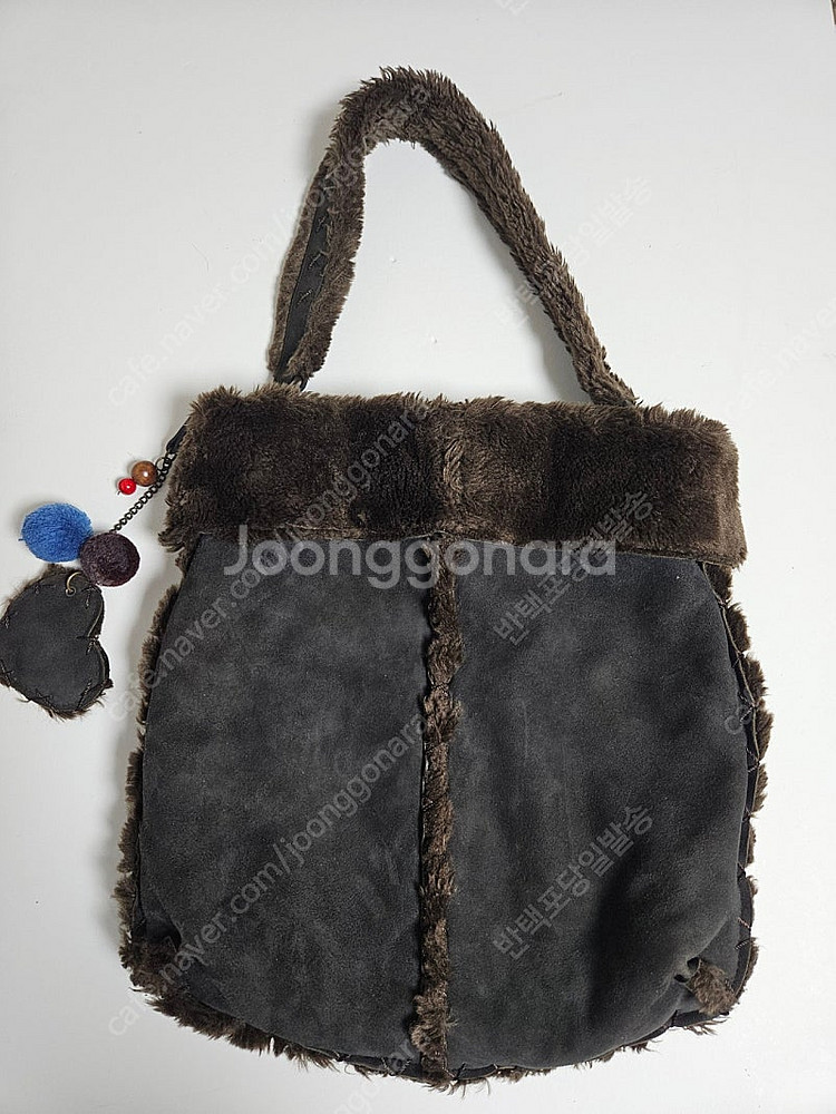 반값무료 sjsj 천연양가죽 폼폼 상태짱 숄더백 토트백--7