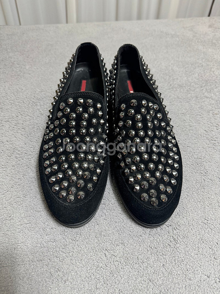 6.5 / 260 PRADA 프라다 스터드 스웨이드 슬...--0