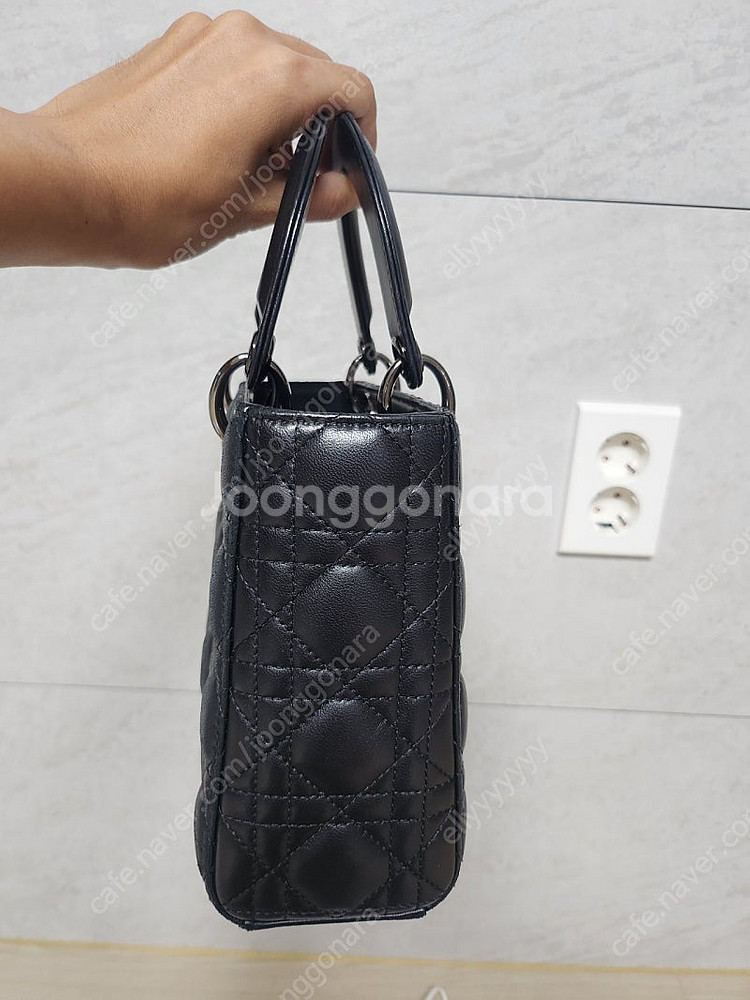금액내림) 디올 레이디백 스몰 블랙 루테늄--4