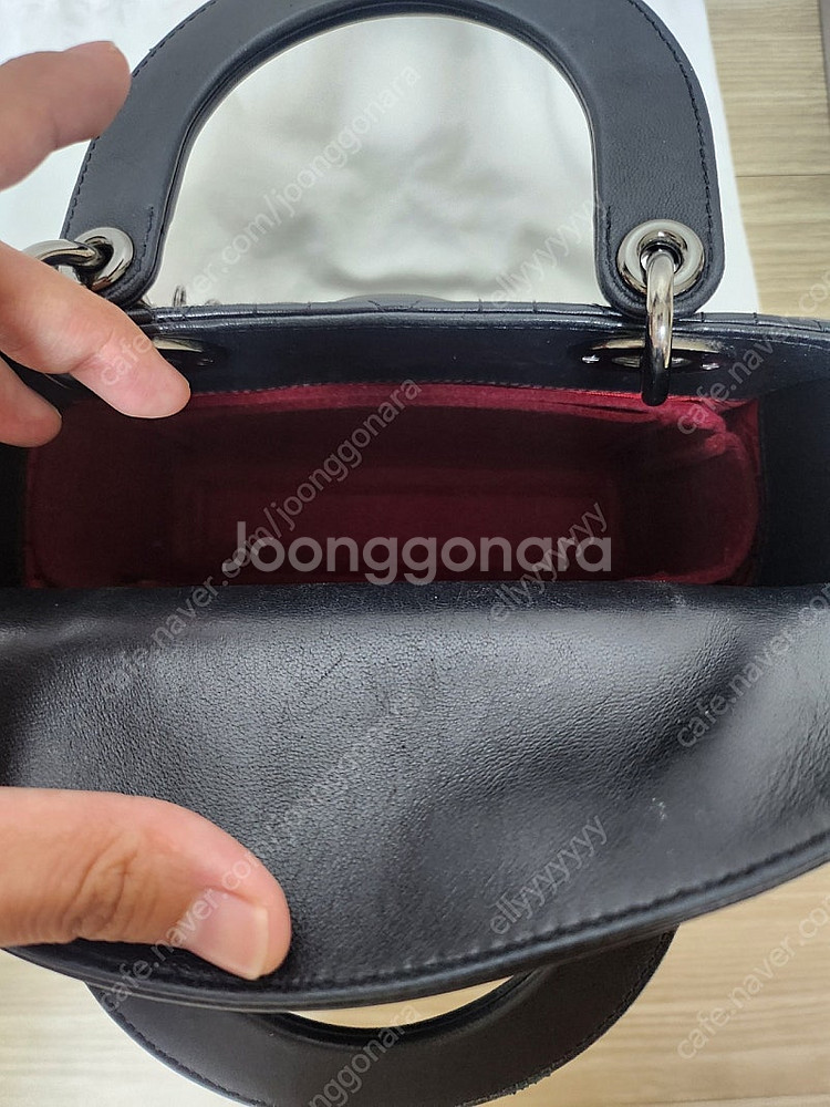 금액내림) 디올 레이디백 스몰 블랙 루테늄--6