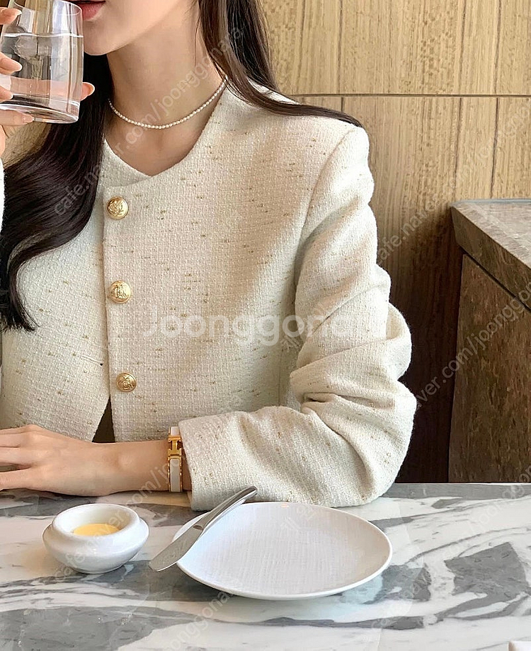 르옐 콜미옐 트위드자켓 핑크, 아이 새상품 리에뜨 소버...--4