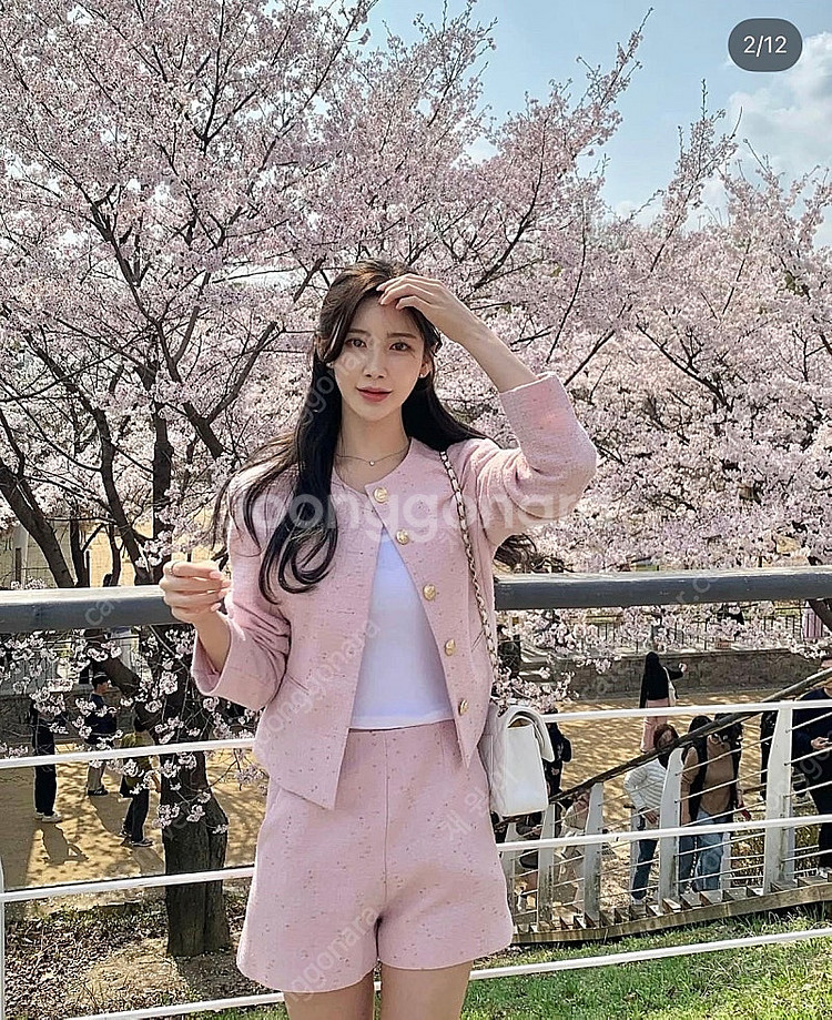 르옐 콜미옐 트위드자켓 핑크, 아이 새상품 리에뜨 소버...--6
