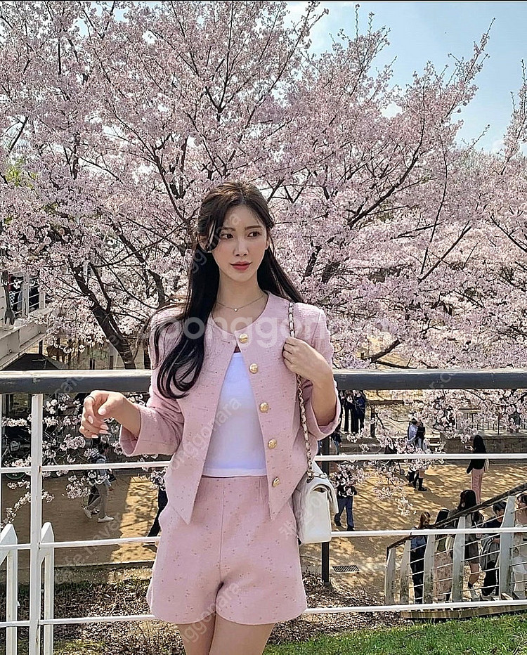 르옐 콜미옐 트위드자켓 핑크, 아이 새상품 리에뜨 소버...--7