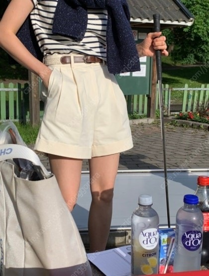 [새상품] 모네마켓(리본빛) 파나마 코튼 쇼츠 / panama cotton shorts 이미지