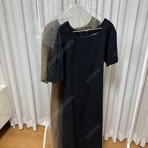 블랙/카키 린넨 원피스