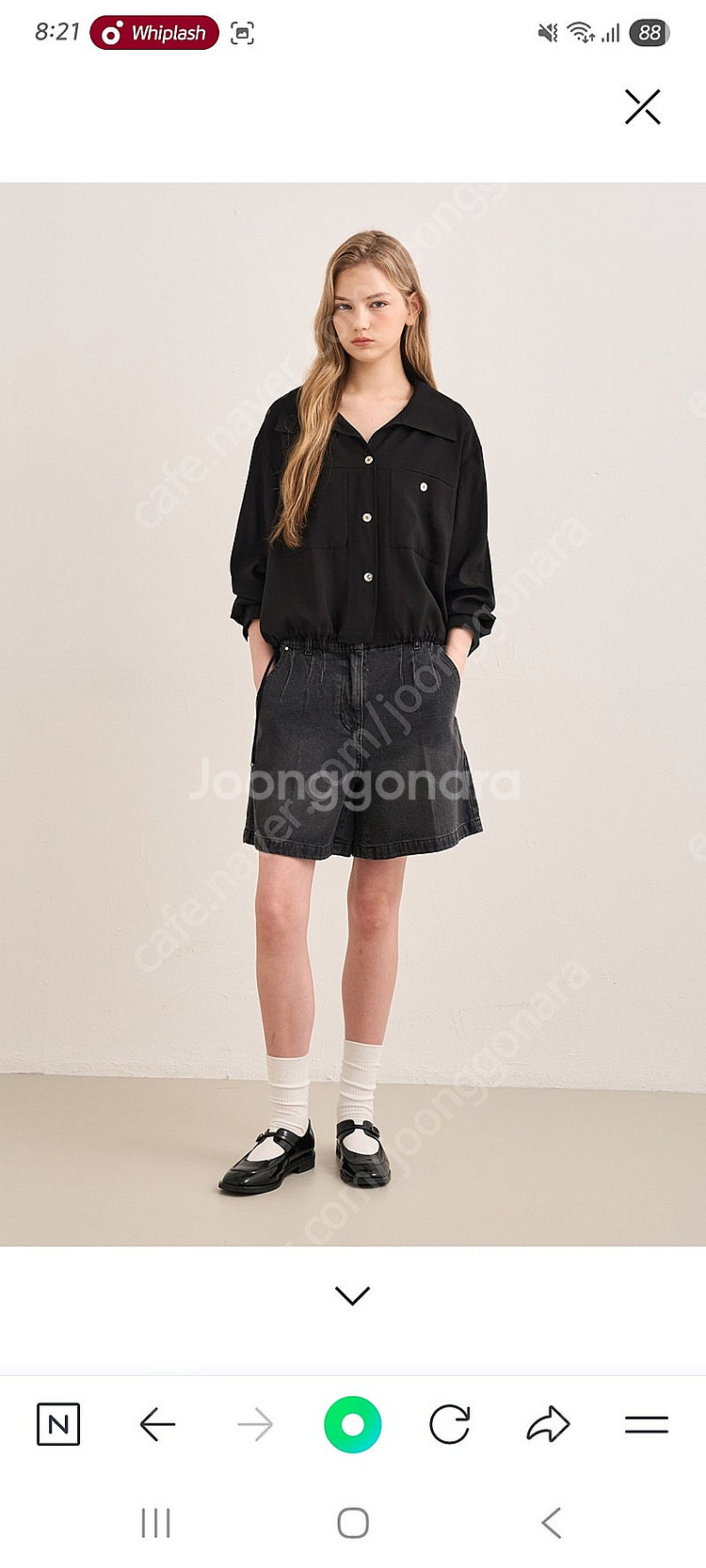 새상품)한섬 sjsj 백밴딩 와이드 쇼츠--0