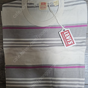 리바이스 LVC 1960's 케주얼 스트라이프 티셔츠 그레이 멀티 M 사이즈 팝니다.