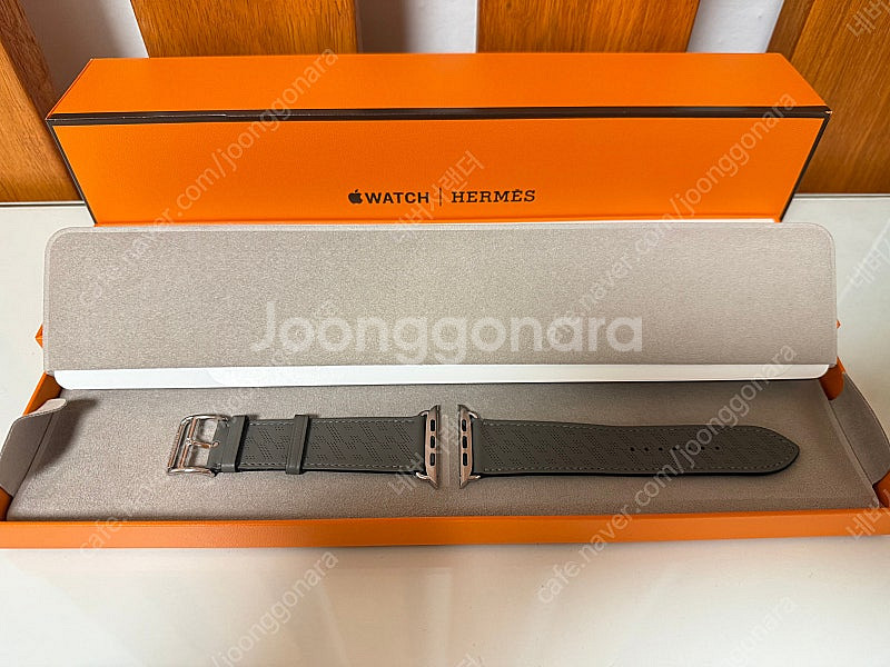 애플워치8 블랙 에르메스 풀박스 스트랩 미사용 S급--3