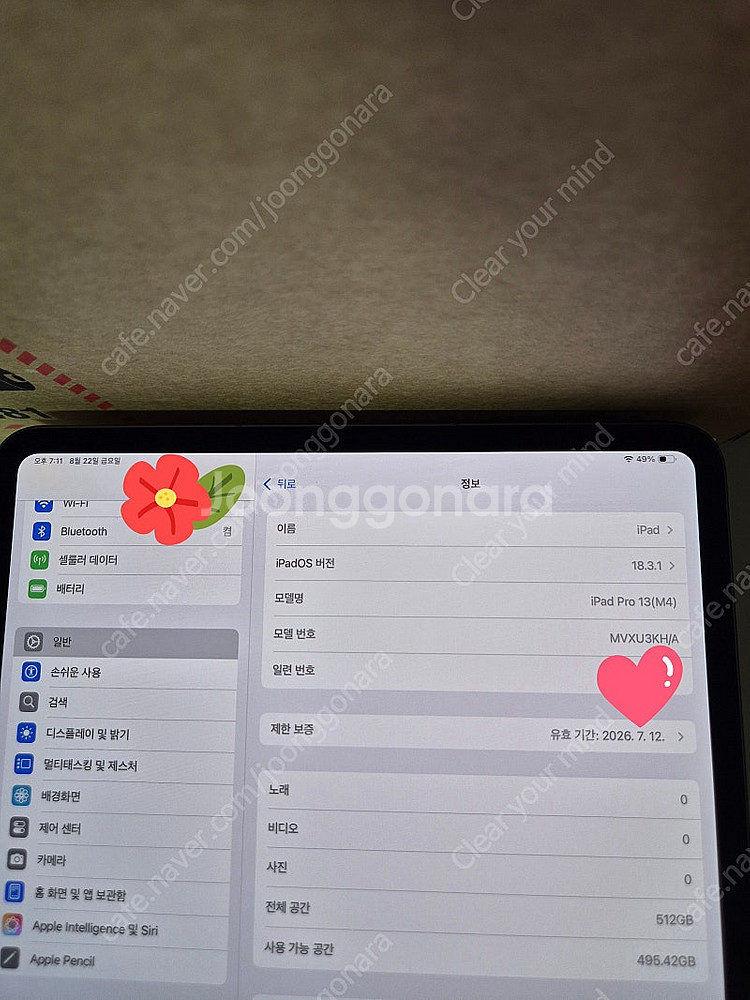 (새제품) 아이패드 프로 M4 13 셀룰러 512GB--6