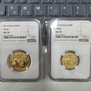 팬더 2013년 1/2 & 1/4oz 금화 2개 일괄 - (2개 전부 NGC 70등급 / 돈당 585,000원 )