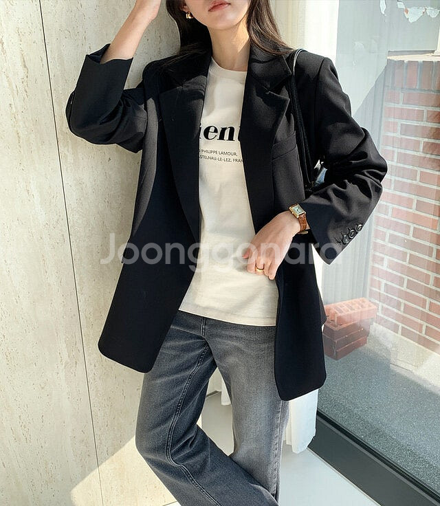 [르꼬르망 제작상품] 박시벨티트 자켓 블랙(새상품)--3
