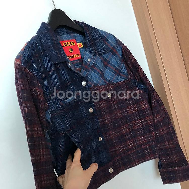 럭키슈에뜨 골덴 코듀로이 체크 크롭 자켓 점퍼 출근룩 ...--7