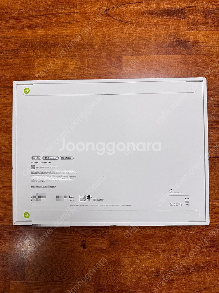 애플 M4 맥북프로 14인치 24GB 1TB 미개봉--1