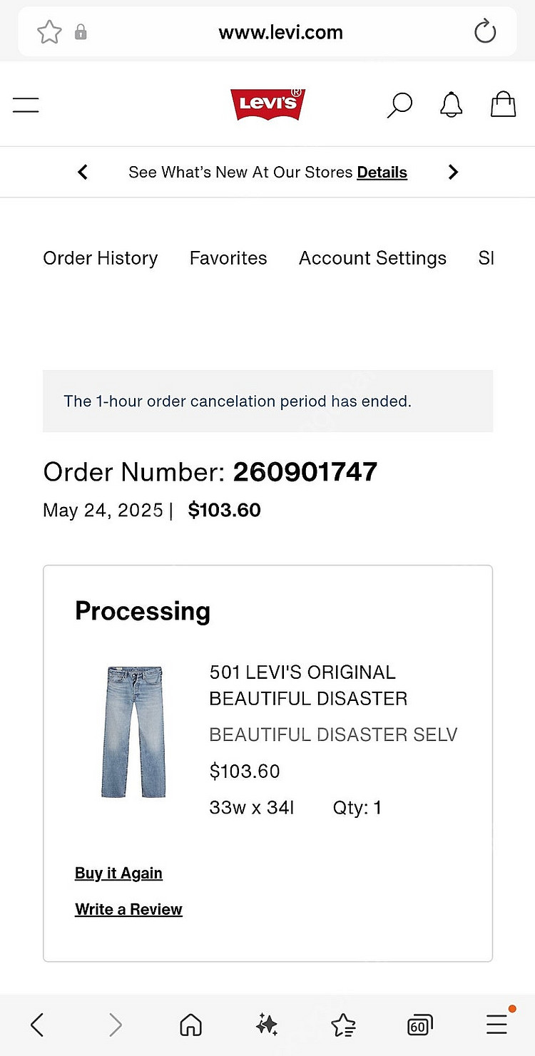 [Levi's] 리바이스 프리미엄 501 셀비지 연청 (W33 L34)--6