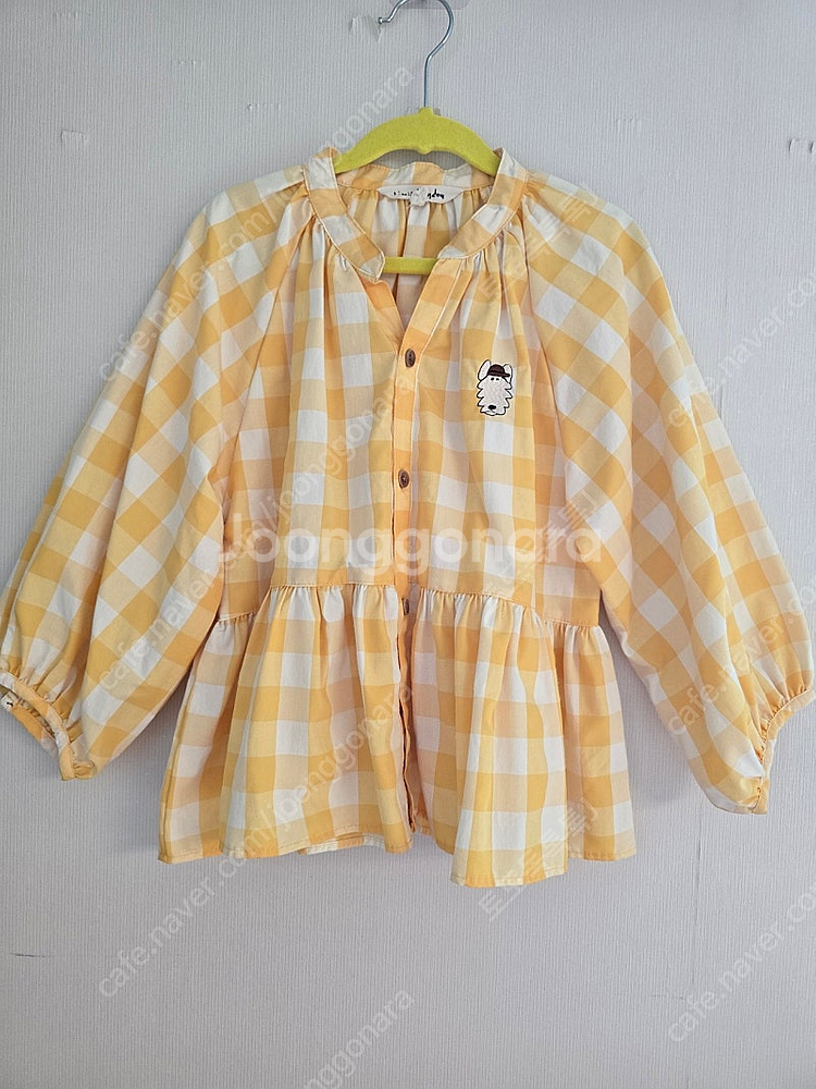 리미떼두두 옐로우체크 블라우스 L.XL (개당가격)--0
