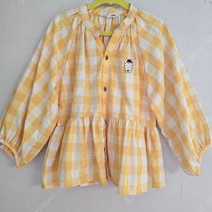 리미떼두두 옐로우체크 블라우스 L.XL (개당가격)