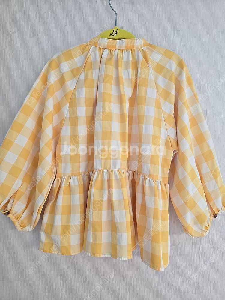 리미떼두두 옐로우체크 블라우스 L.XL (개당가격)--1