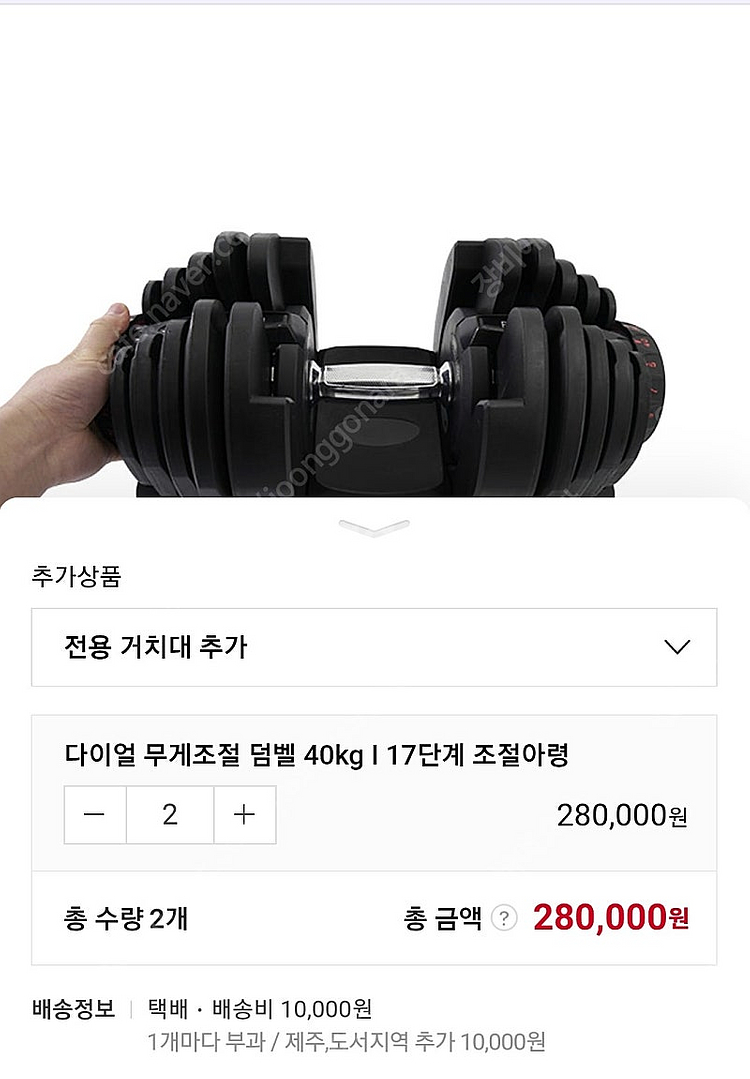 헬스 무게조절덤벨 40kg 팝니다(플러그피트니스,1쌍-...--0