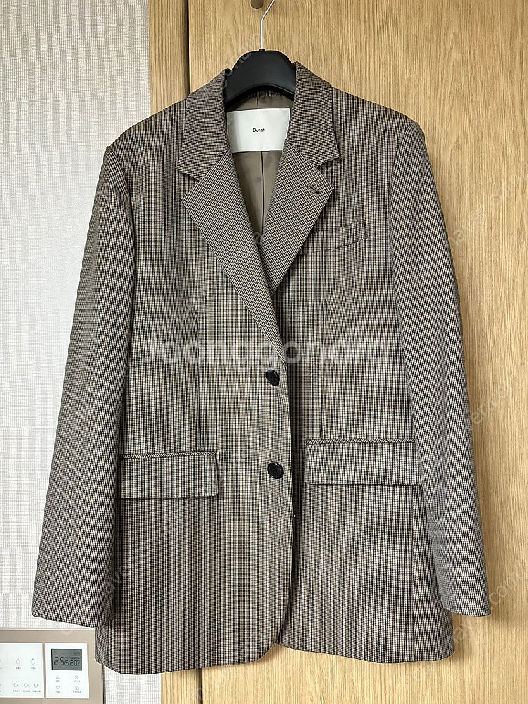 던스트 투 버튼 울 블레이저 자켓 브라운 체크 (XS사...--2