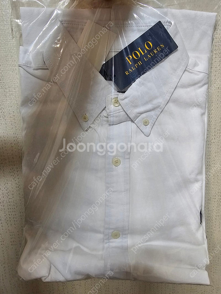 폴로 옥스포드 면(얇은) 셔츠 네이비 화이트 L(105-110)팝니다--0