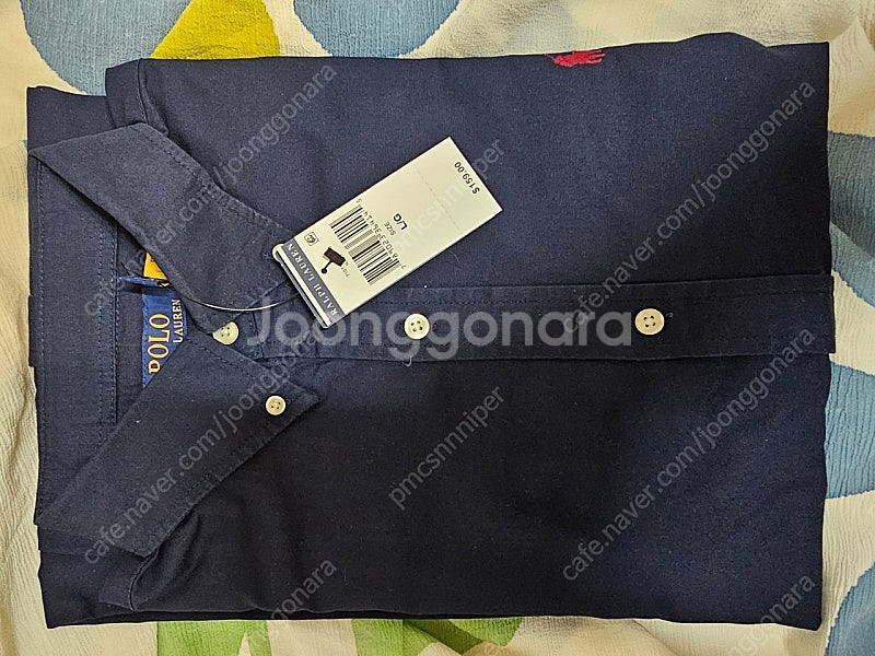 폴로 옥스포드 면(얇은) 셔츠 네이비 화이트 L(105-110)팝니다--1