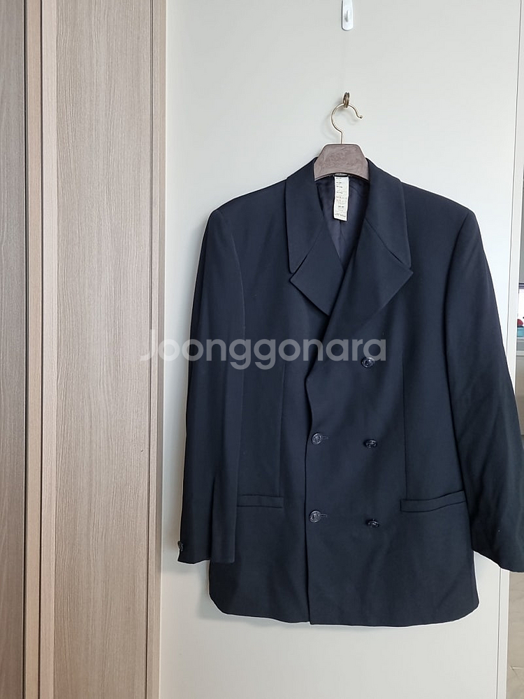 베르사체 네이비 더블 버튼 정장 자켓--0