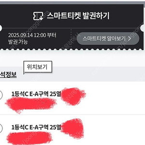 아이콘 매치 1등석C EA 구역 25열 2연석 팝니다