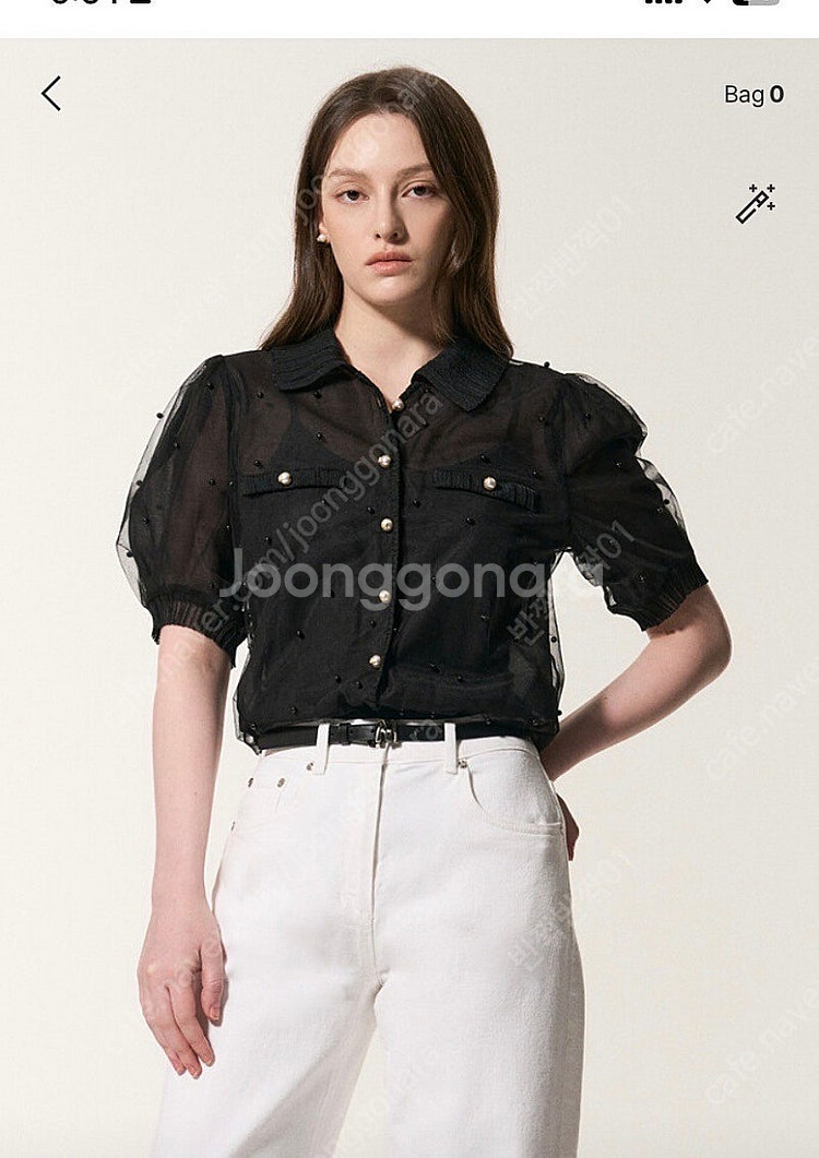 마인 진주시스루블라우스--0