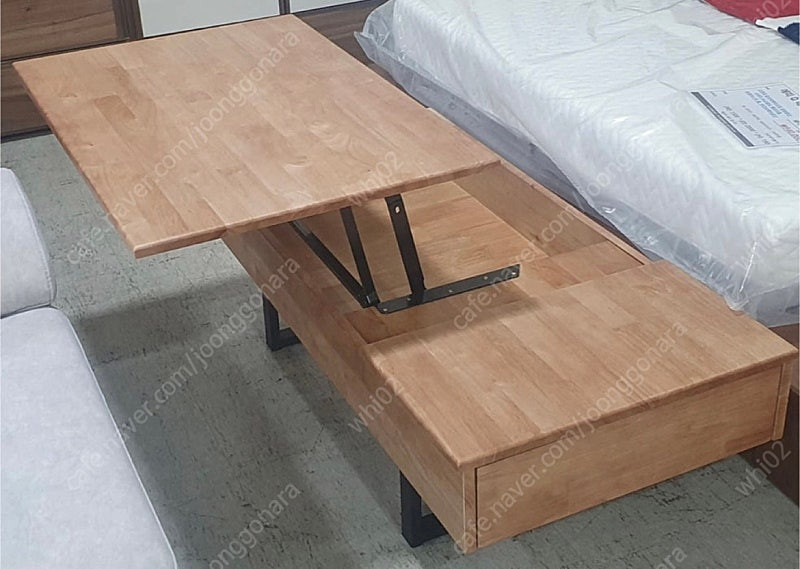 원목가구. 리프트업테이블. 인테리어 탁자. 높낮이 조절 쇼파 테이블--2