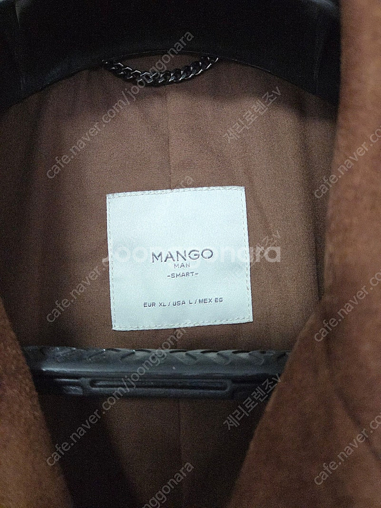 망고맨 MANGO 염소가죽 스웨이드 라이더자켓 브라운 ...--4