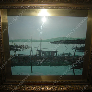 유채화그림+고급엔틱액자(작품명 나룻터)/이케아 한샘 일