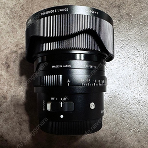 예쁜 광각 시그마 i C 20mm f2 DG DN Contemporary 소니 마운트 (SE) 예쁜 광각 단렌즈 컨템포러리 소니마운트