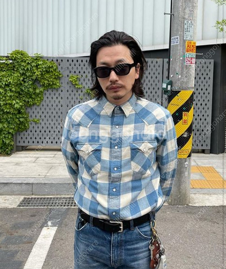 rrl 더블알엘 웨스턴셔츠 인디고크림 M--0