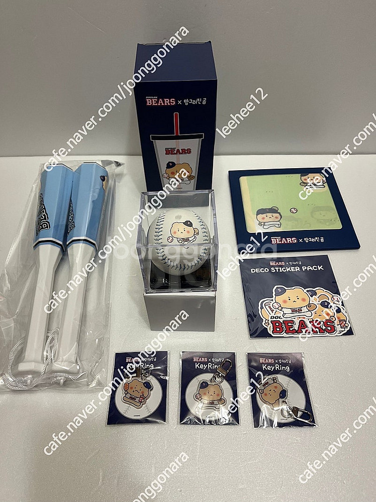 두산베어스 망곰 유니폼 저지 파우치 키링 스티커 포카--5