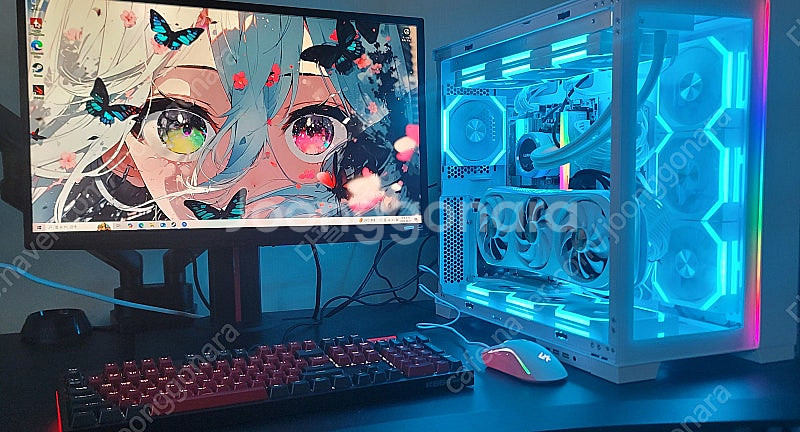 개인) 7800x3d 4080 화이트 게이밍 컴퓨터세트--0