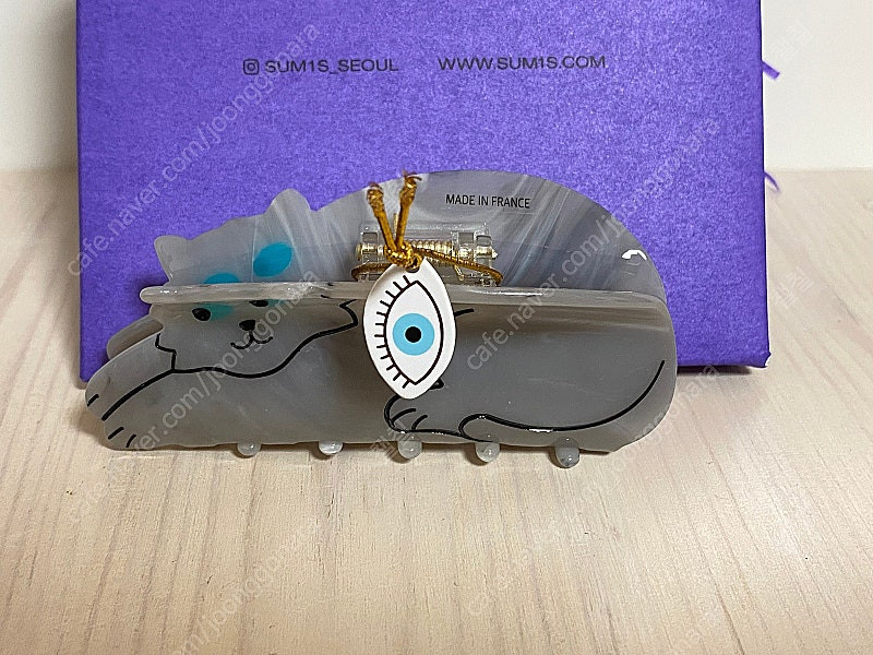 쿠쿠수제트 집게핀 회색고양이 새상품 이미지