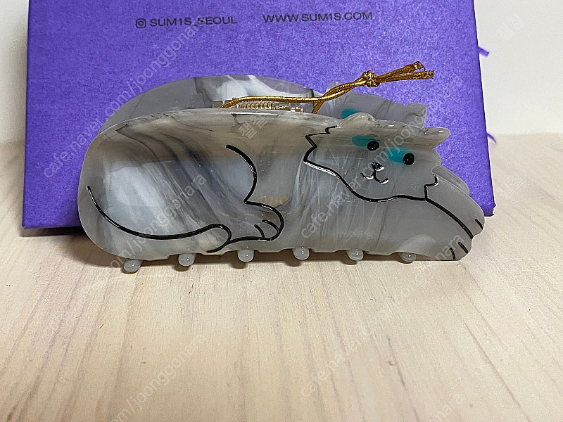 쿠쿠수제트 집게핀 회색고양이 새상품 이미지