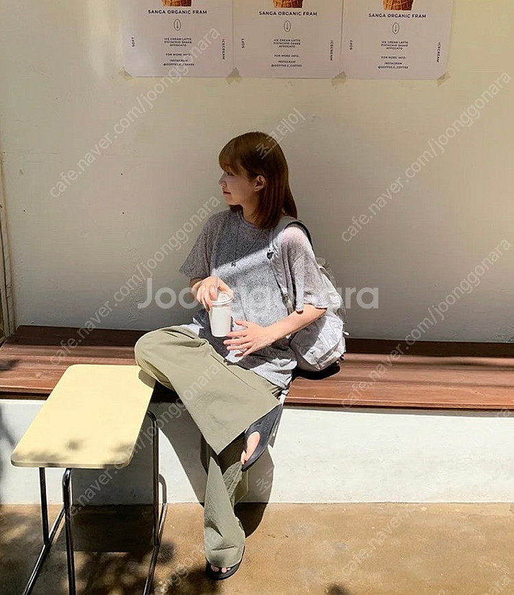 (새상품) 린넨 밴딩 와이드 팬츠--4