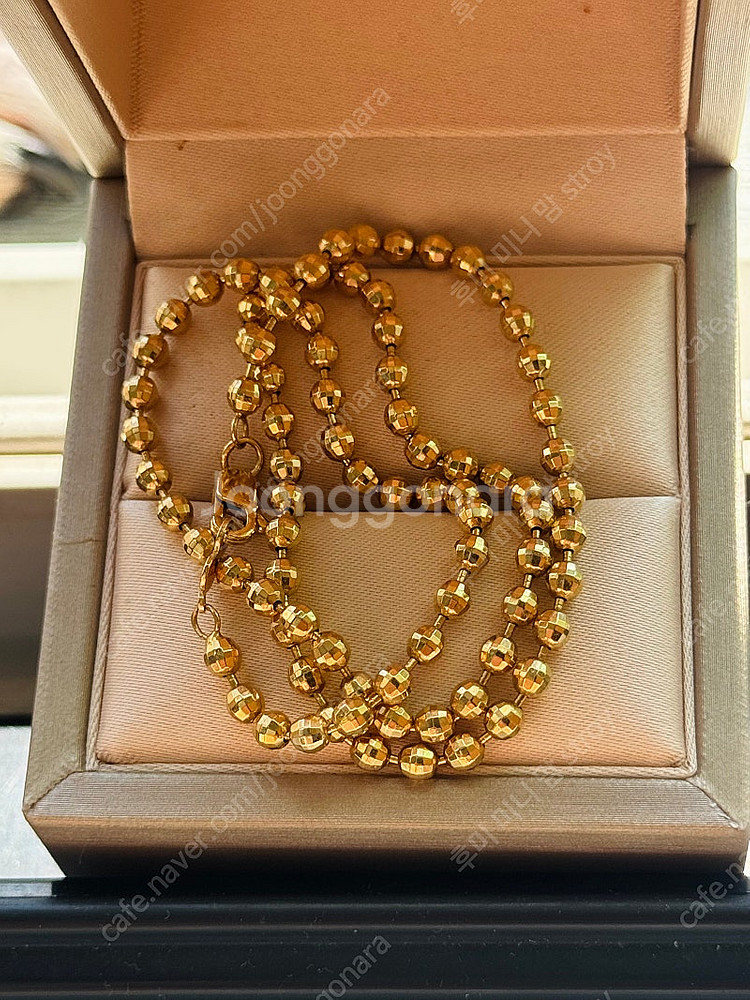14k 옐로우골드 3mm 컷팅 미러볼 목걸이(3.7돈)--1