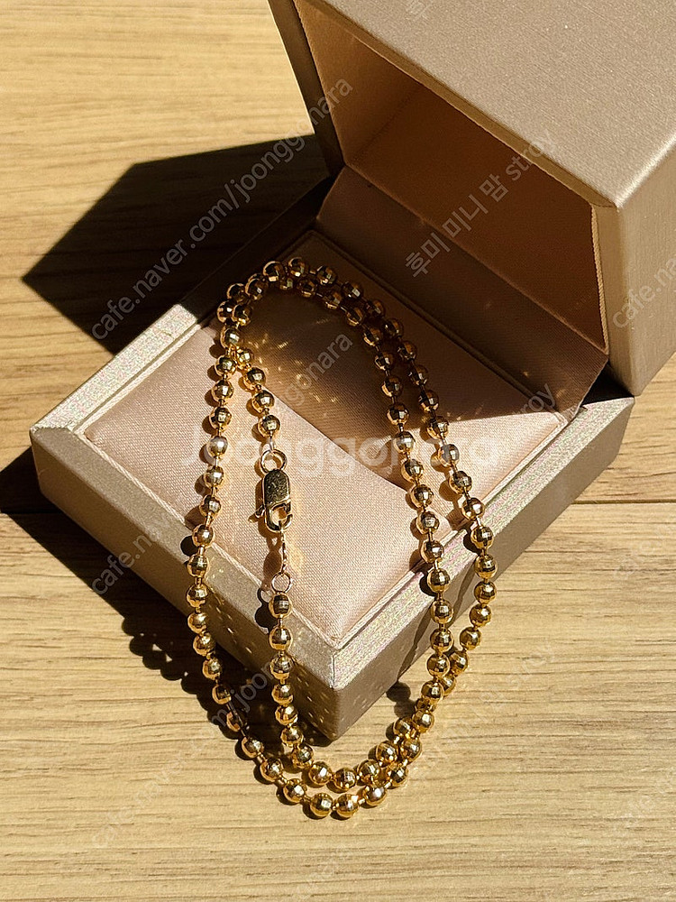 14k 옐로우골드 3mm 컷팅 미러볼 목걸이(3.7돈)--2