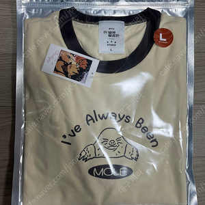 아이앱 X 이 별에 필요한 몰 링거 티셔츠 아이보리 브라운 L , XL 사이즈 판매 (대구)