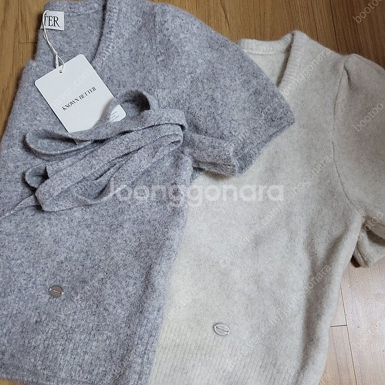 택달린새상품) 노운베러 폭스 울 타이 세트 반팔 니트--9