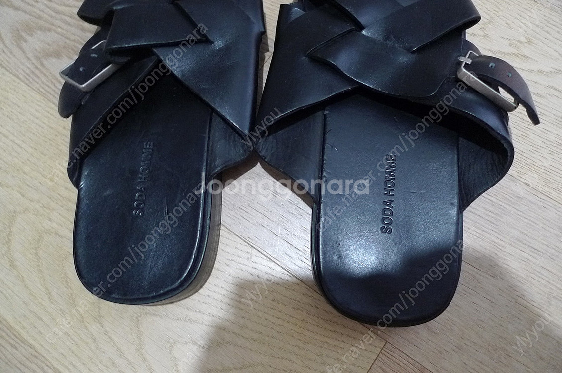 소다옴므 가죽 슬리퍼 신품--2