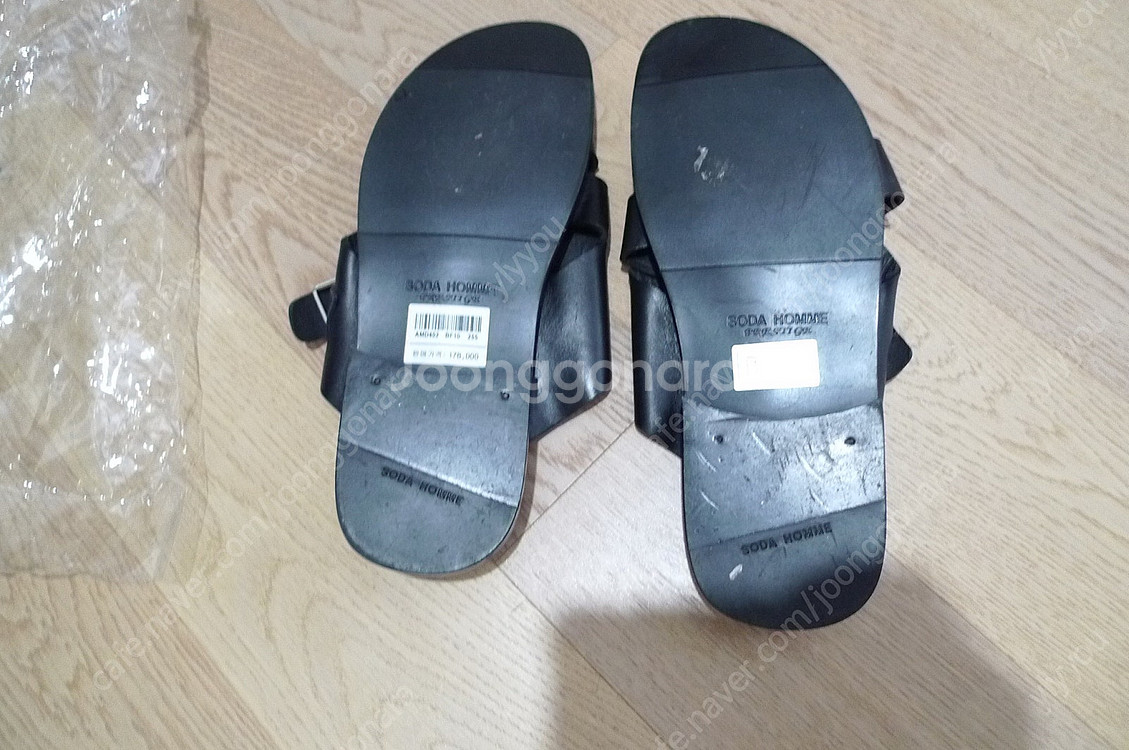 소다옴므 가죽 슬리퍼 신품--4