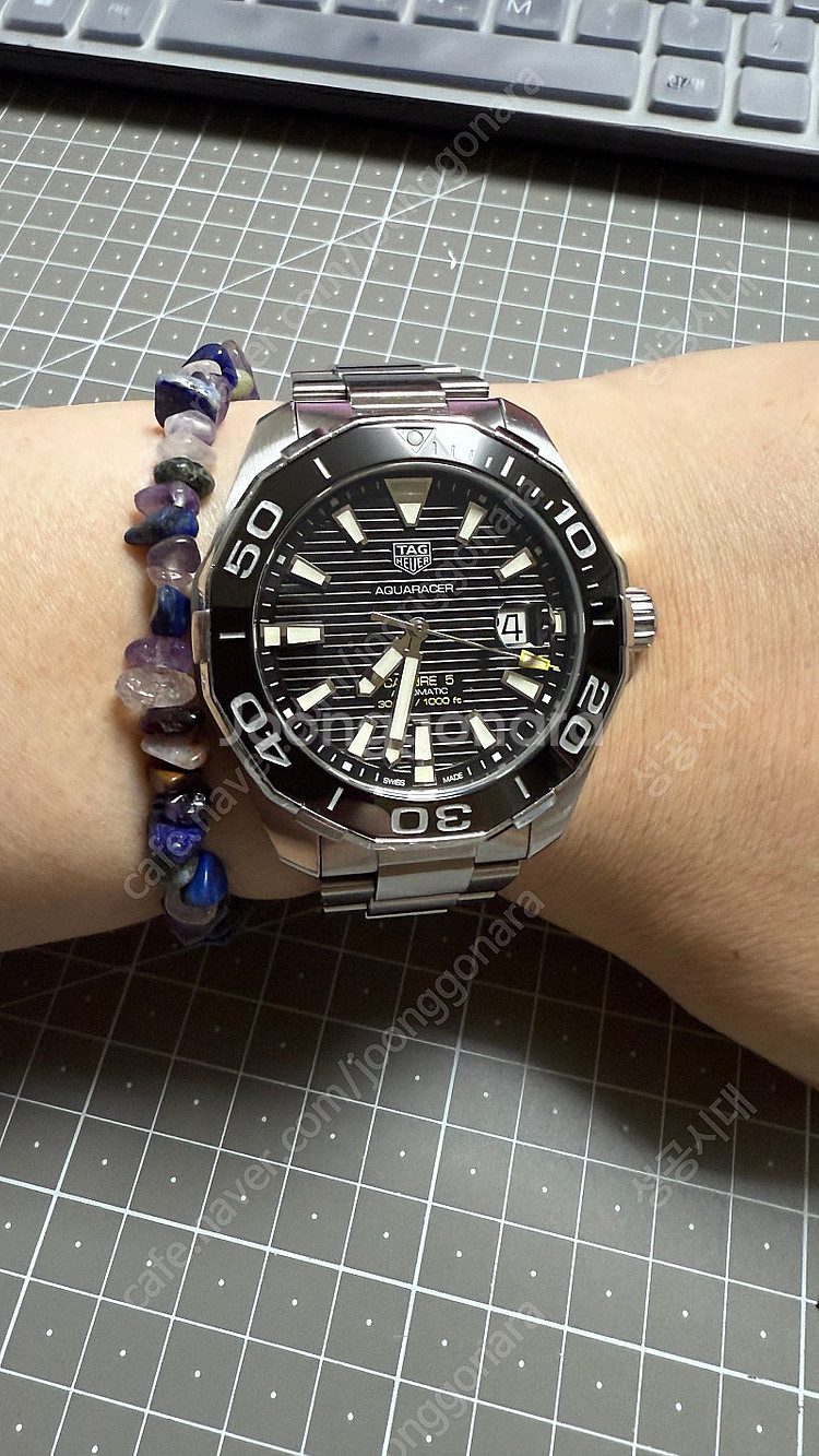 태그호이어 아쿠아레이서 오토 검판 43mm WAY201...--3