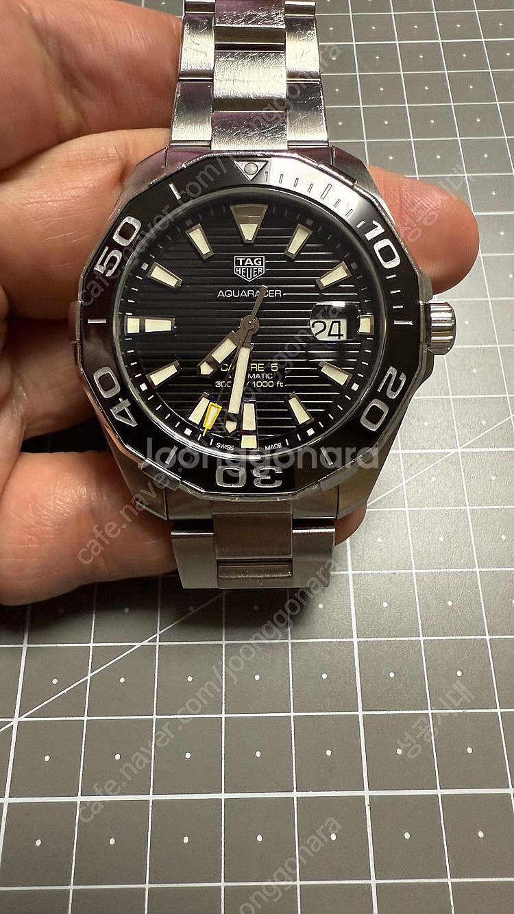 태그호이어 아쿠아레이서 오토 검판 43mm WAY201...--4