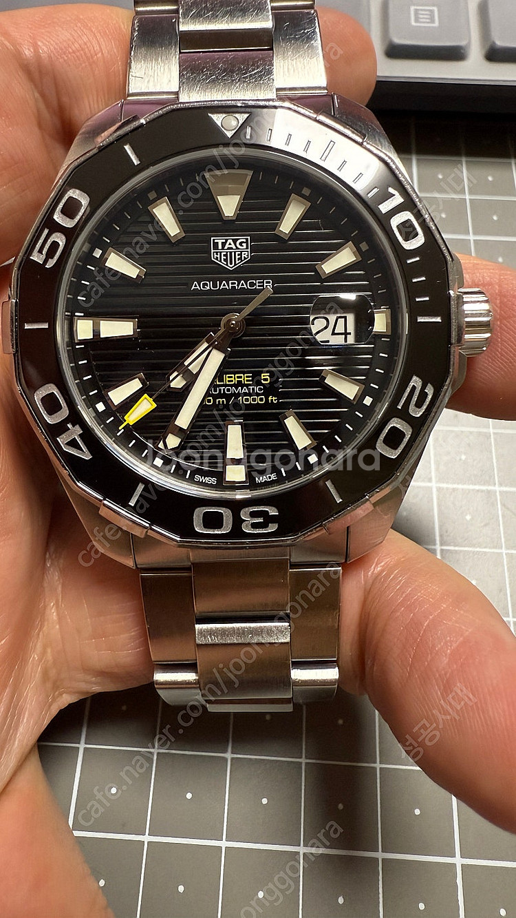 태그호이어 아쿠아레이서 오토 검판 43mm WAY201...--8