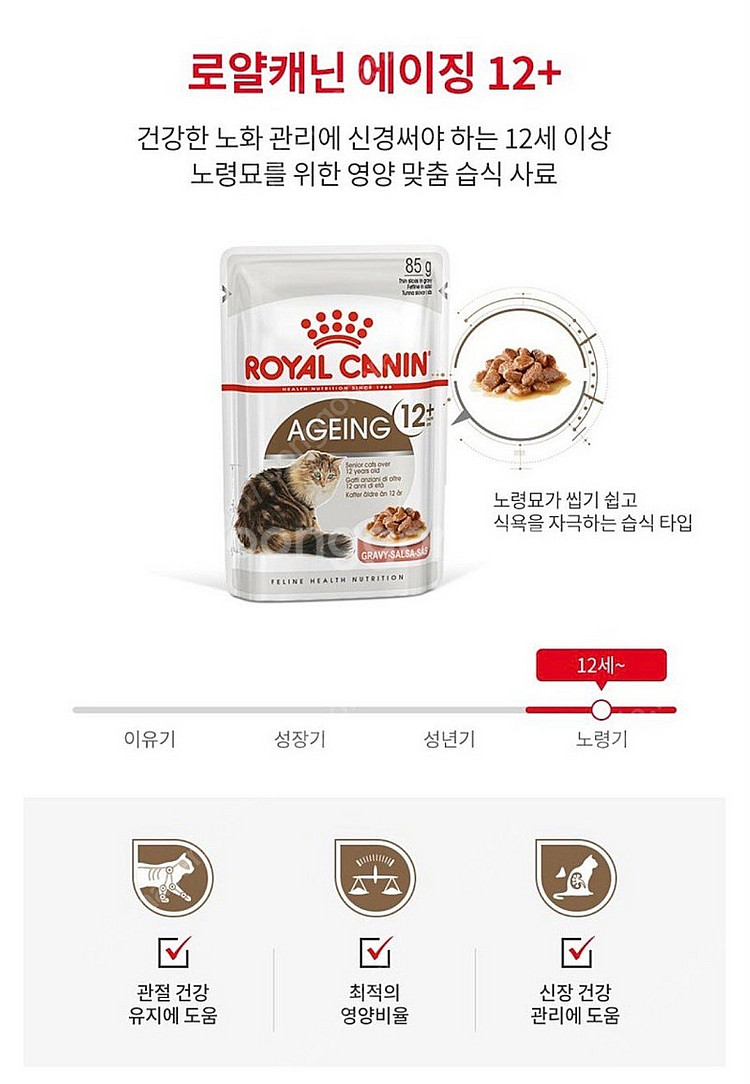 로얄캐닌 에이징12+ 고양이습식 파우치--0