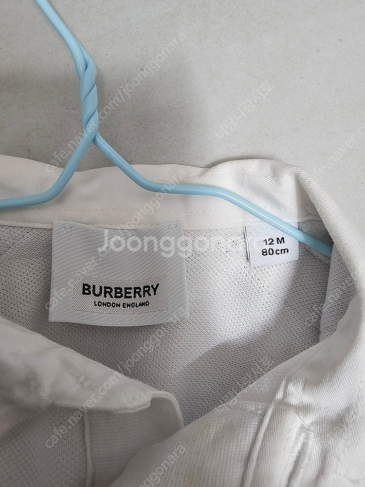 버버리 키즈 폴로 반팔티셔츠 사이즈 12M 80cm--2