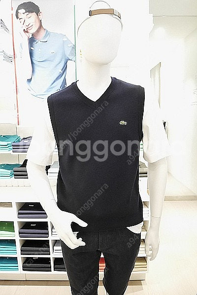 라코스테 브이넥 조끼 풀오버 베스트 Wool 100% ...--0